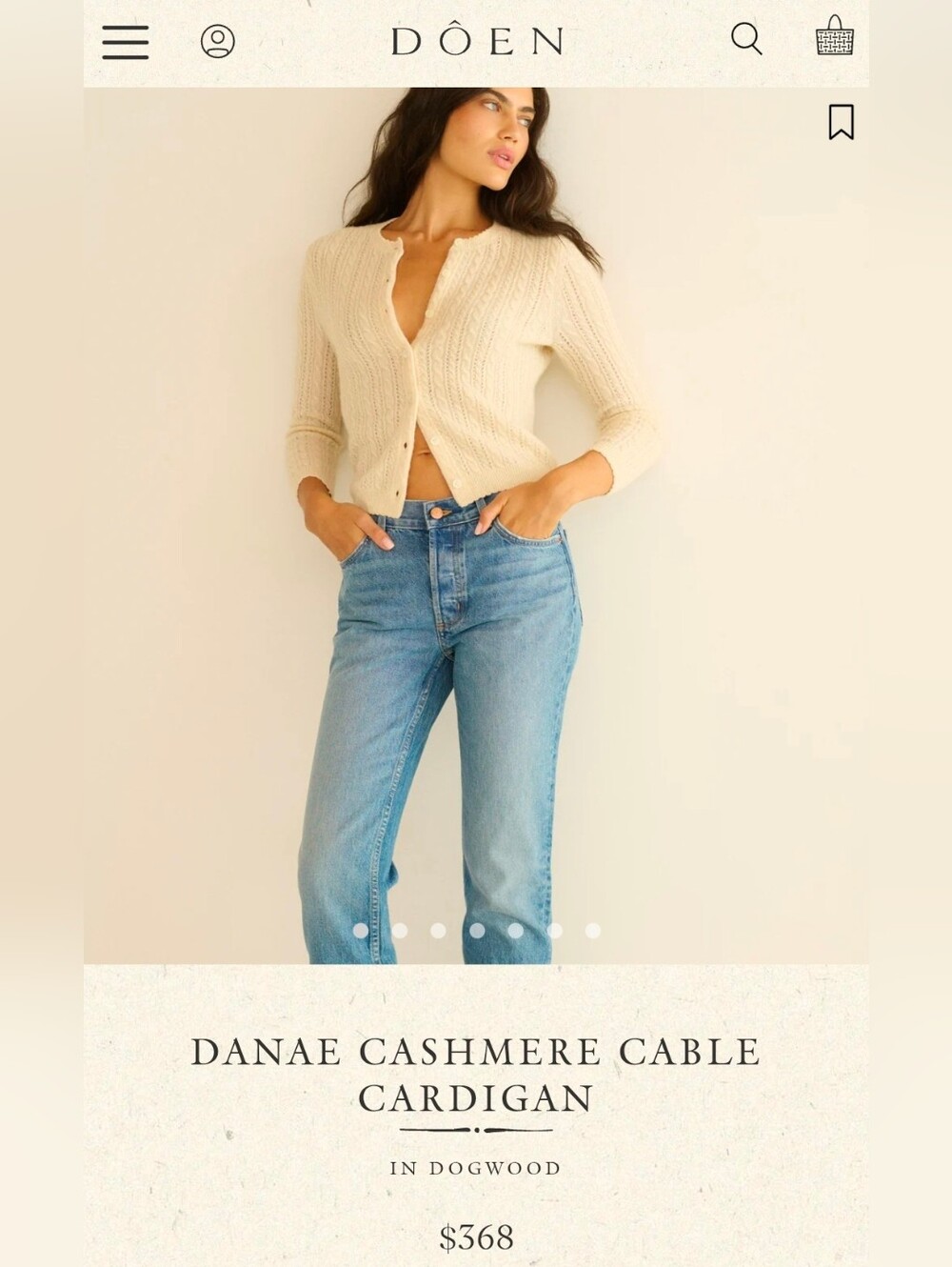 Doen Danae Pointelle Cashmere Cardigan, L